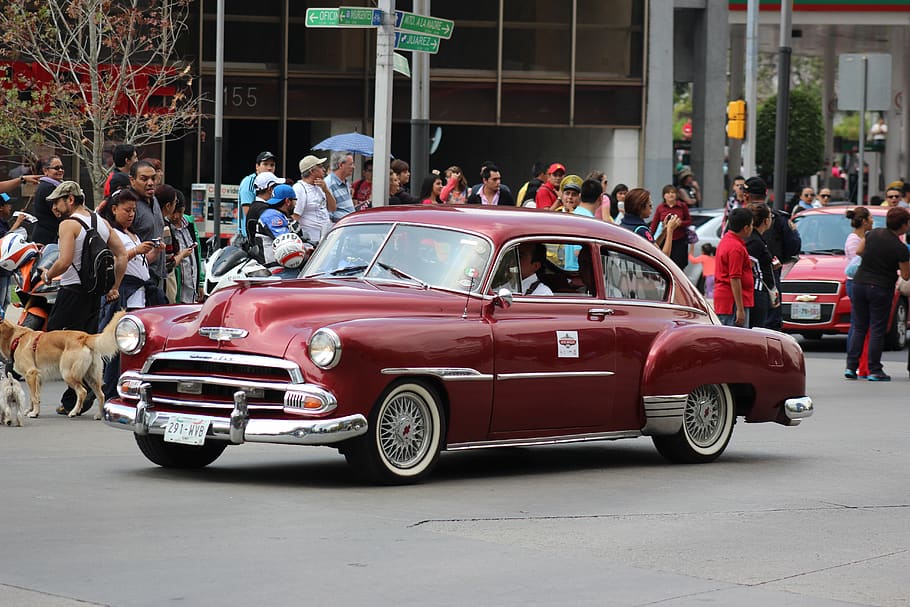 chevrolet, auto classic, parade, car, motor vehicle, mode of transportation HD wallpaper