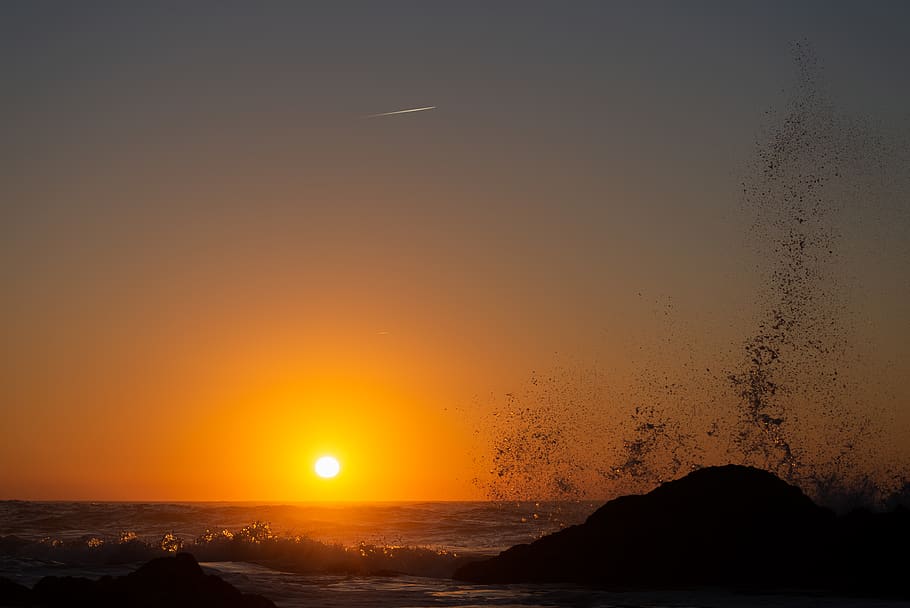 nature, outdoors, light, flare, sunlight, dusk, dawn, red sky HD wallpaper