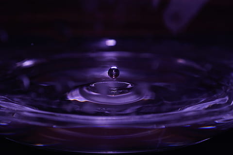 Purple Water Droplet, abstract, art, clean, clear, close-up, drink HD wallpaper
