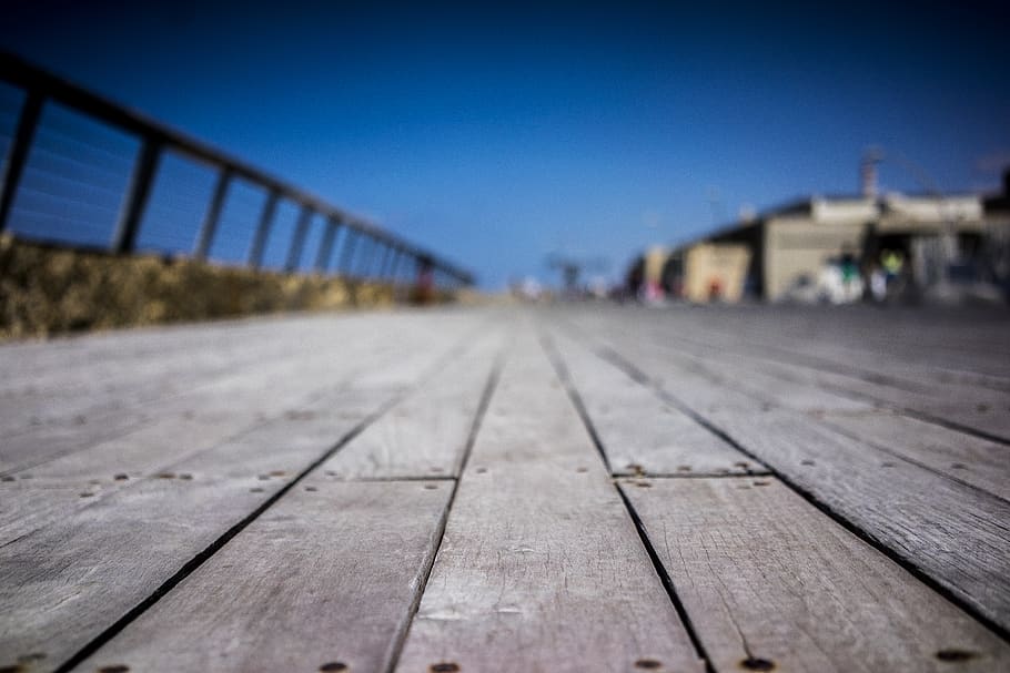 deck, wood, floor, blur, sky, blue, built structure, wood - material HD wallpaper