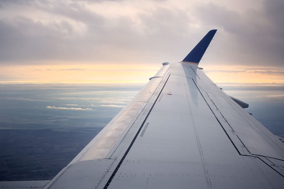 air, airplane, flight, sky, clouds, sunset, ride, travel, explorer HD wallpaper