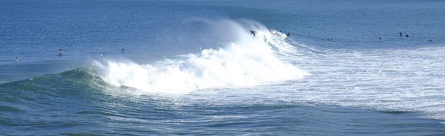waves, surfers, surfing, sea, sport, sport life, blue, water HD wallpaper