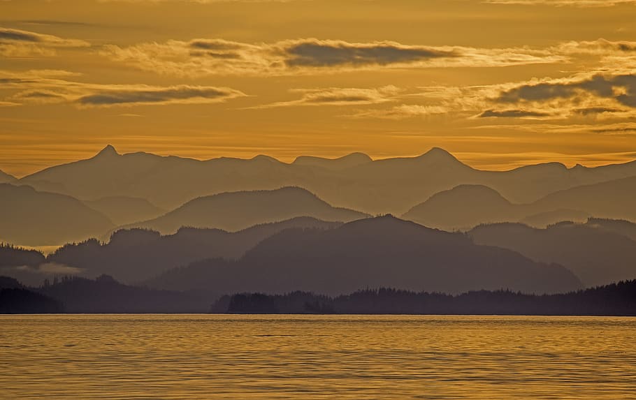 mountains, beauty in nature, scenics - nature, sunset, sky HD wallpaper