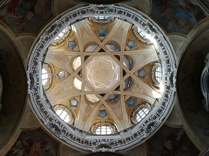 round gray and beige ceiling decor, building, architecture, apse HD wallpaper