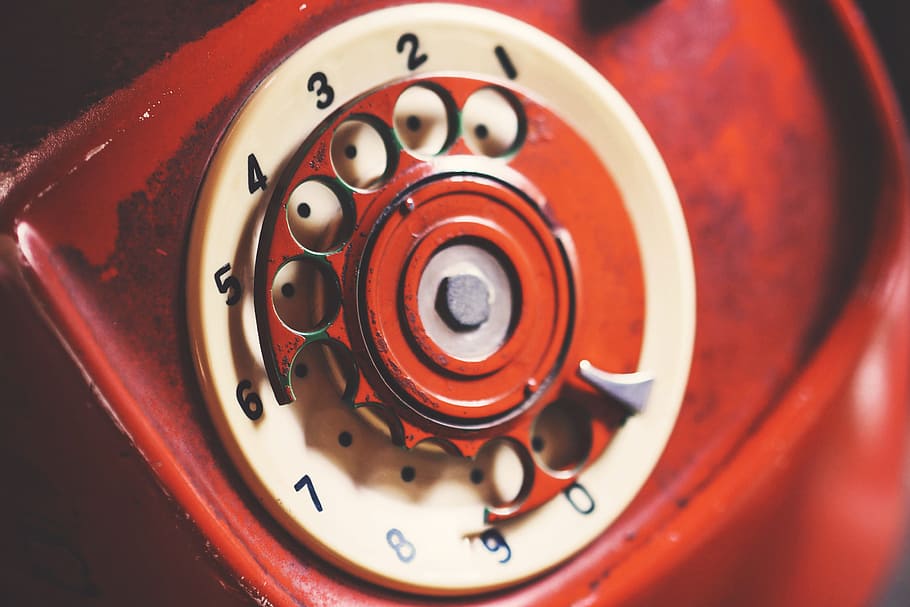Close-up Photo of Rotary Telephone, aged, antique, broken, call