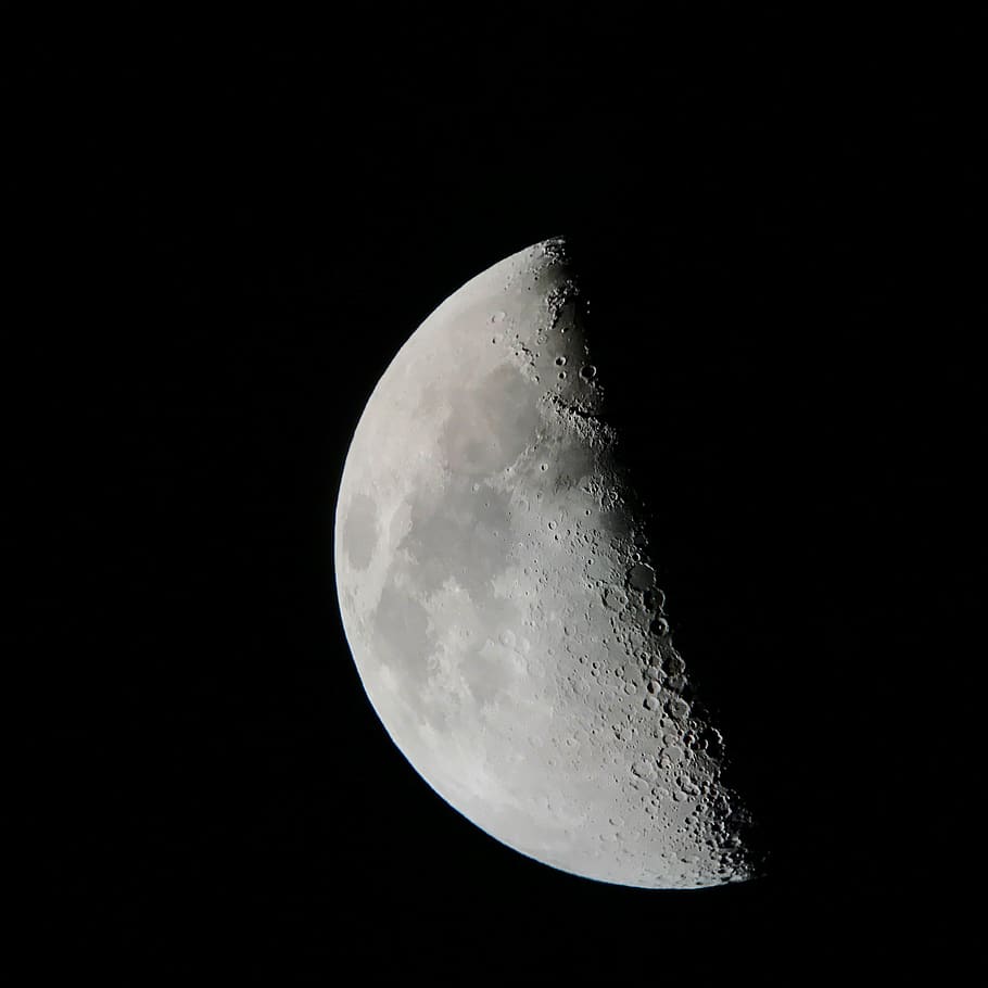 telescope, sky, night, moon, space, astronomy, moon surface HD wallpaper