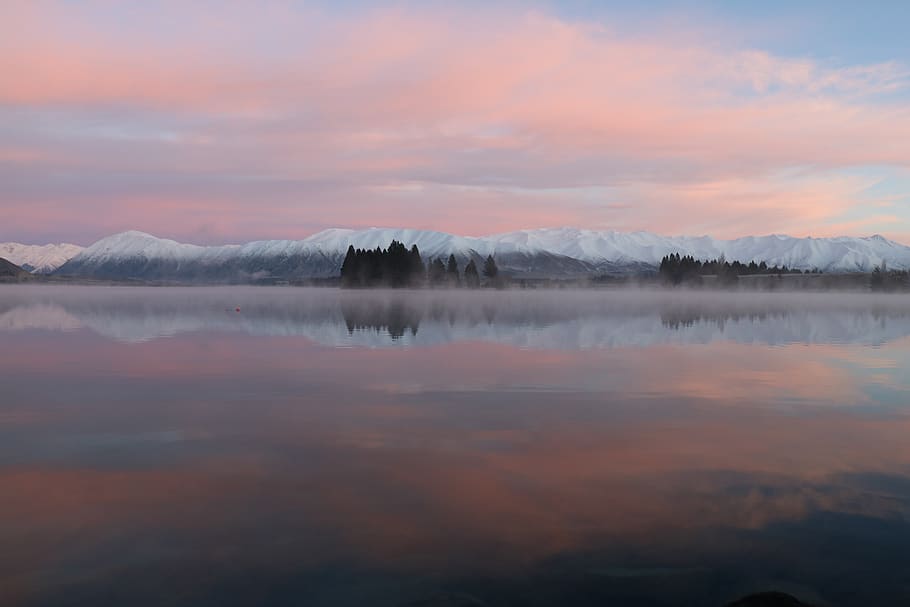 lakes, sky, sunset, water, nature, landscape, clouds, sea, reflection HD wallpaper