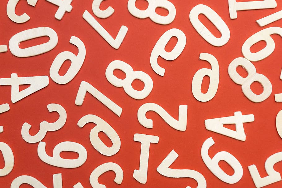 White Numbers on Red Background, concept, style, backgrounds HD wallpaper
