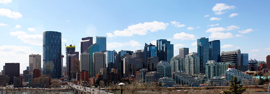 canada, calgary, skyline, downtown, alberta, ab, building exterior HD wallpaper