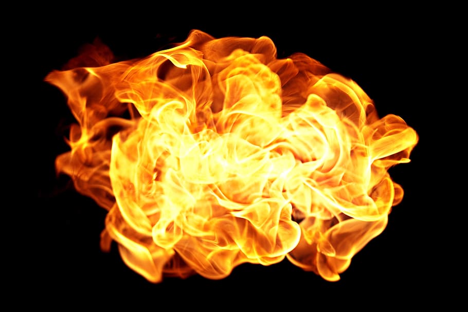 fire, flame, hell, cooking, black, burn, heat, detail, closeup HD wallpaper