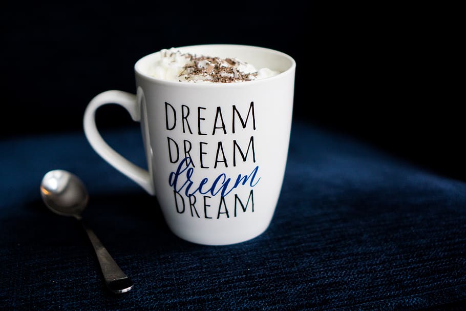 coffee, drink, dawn, cup, dream, spoon, blue, chocolate, hot chocolate HD wallpaper
