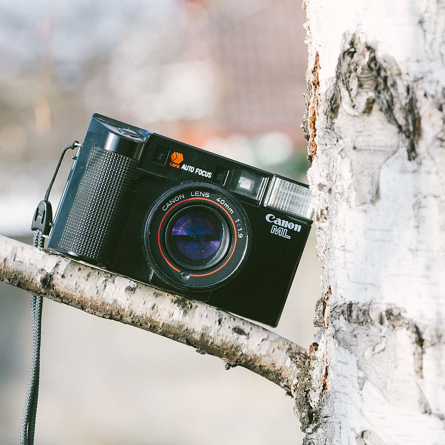 Black Canon Camera, analog, aperture, capture, compact, electronic HD wallpaper