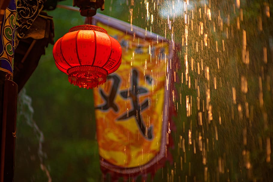 Photo of Hanging Chinese Lantern, art, blur, bright, close-up HD wallpaper