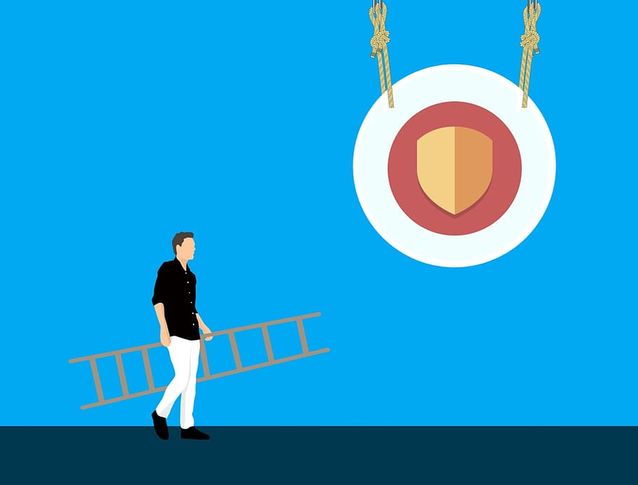 Illustration of man facing online security challenges., safety HD wallpaper