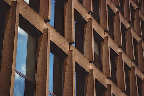 photo of brown concrete building, window, abstract, brutalism HD wallpaper