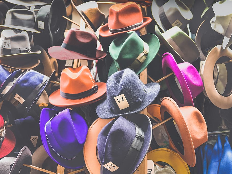 assorted fedora hat lot, retail, choice, for sale, variation HD wallpaper