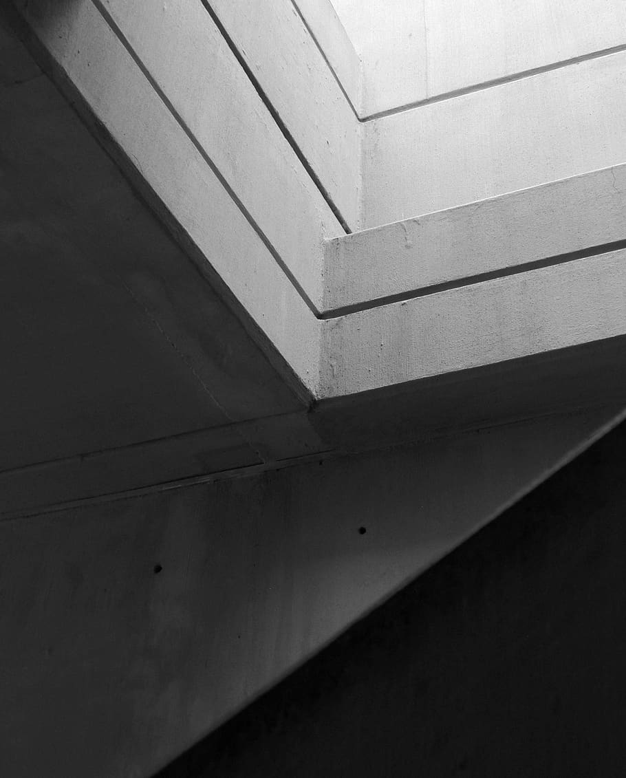 architecture, building, window, skylight, black and white, aircraft HD wallpaper