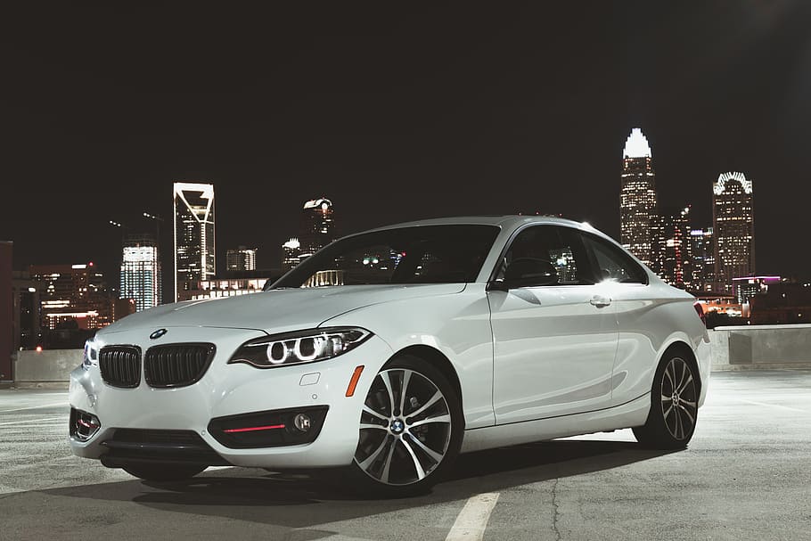 silver BMW coupe, automobile, car, vehicle, transportation, sports car HD wallpaper