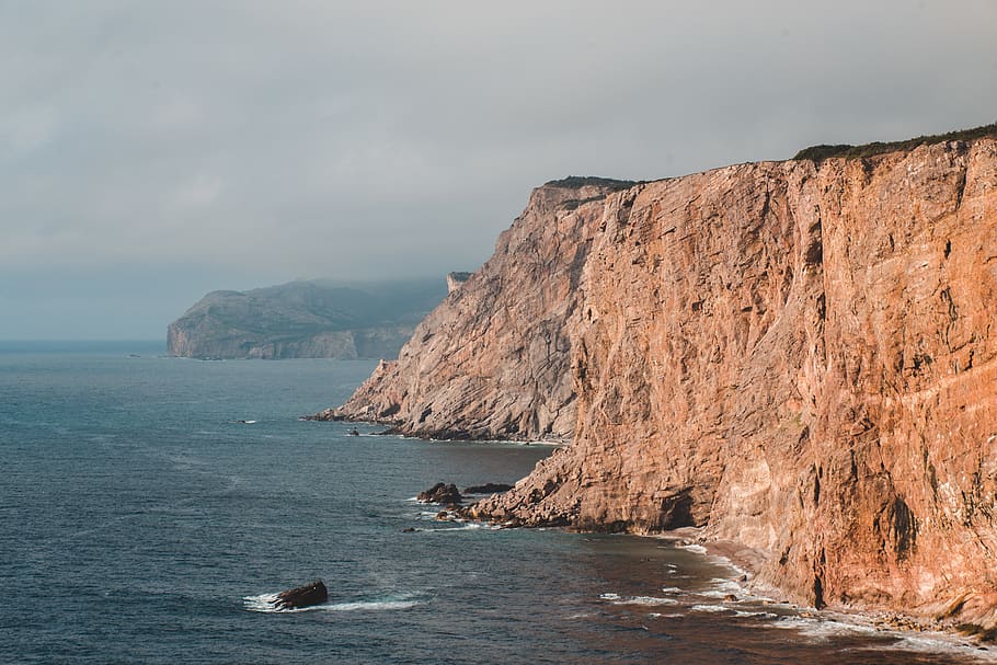 cliff beside ocean, sea, scenics - nature, sky, water, rock, beauty in nature HD wallpaper
