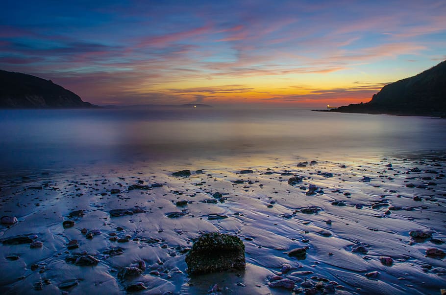 Body Of Water, beach, dawn, nature, ocean, sea, seascape, seashore HD wallpaper
