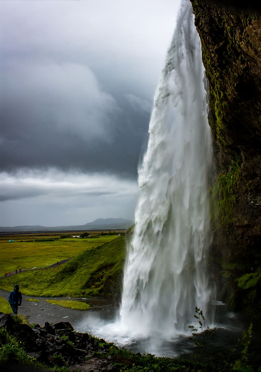 waterfall, iceland, scenics - nature, beauty in nature, motion HD wallpaper
