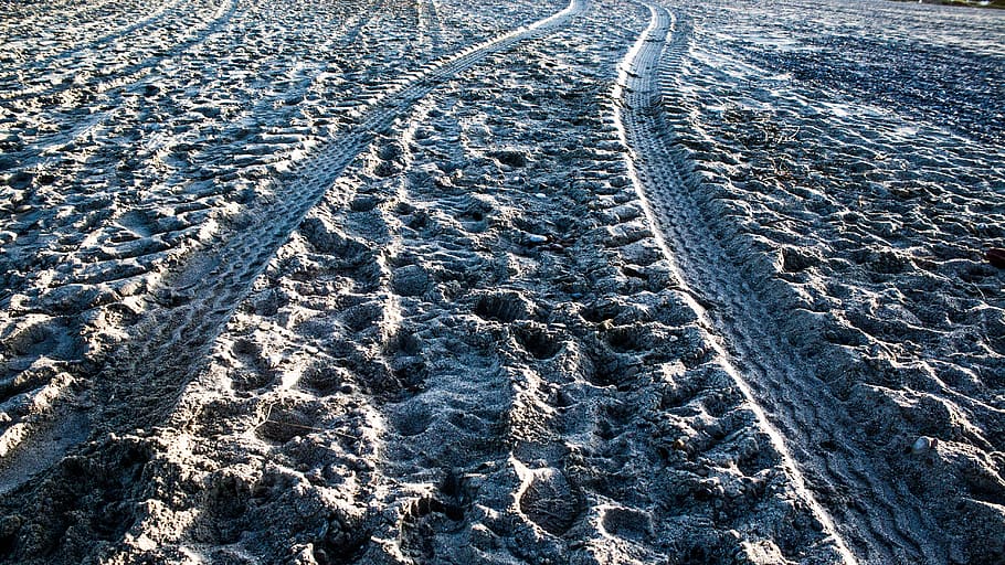 beach, sand, summer, costa, trail, path, snow, cold temperature HD wallpaper