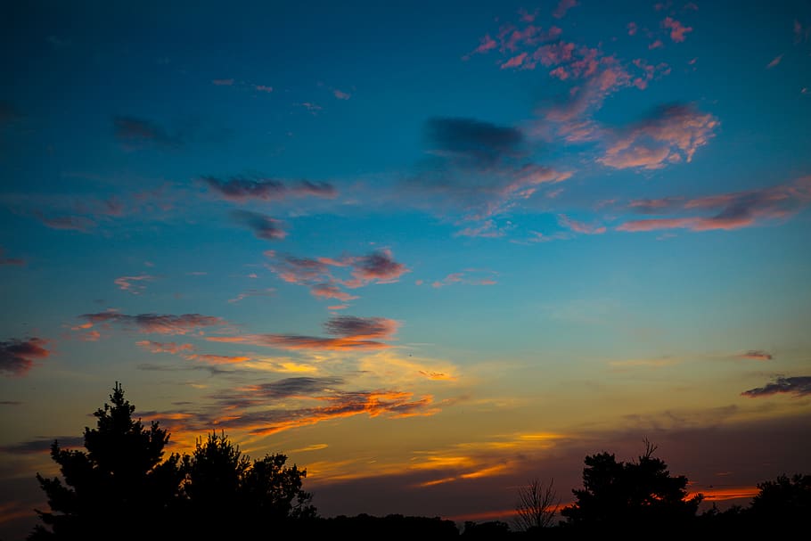 united states, berea, 720 sckaskey, sunset, clouds, ohio sky, HD wallpaper