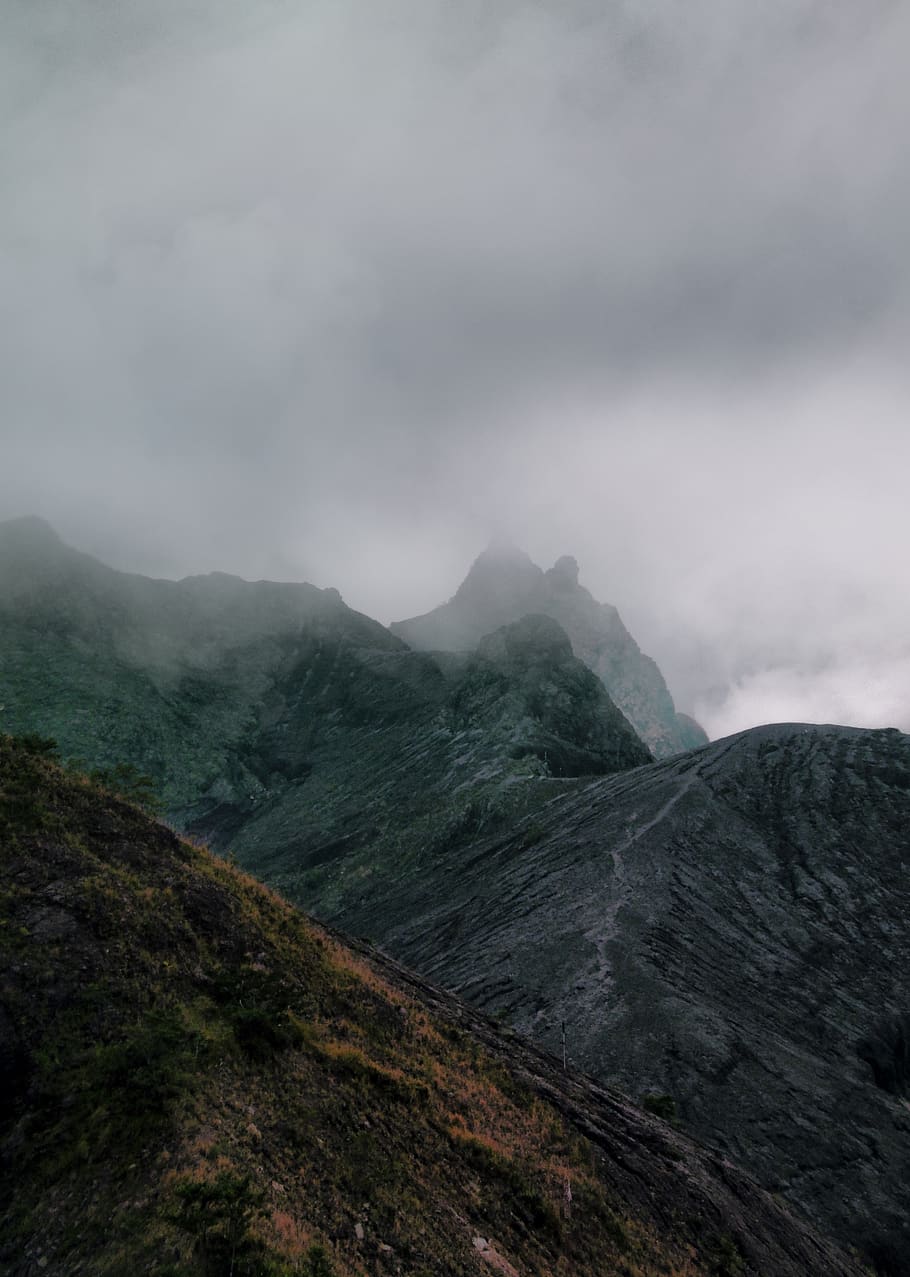 indonesia, wisata gunung kelud, roamer, roamers, fog, mountains, HD wallpaper