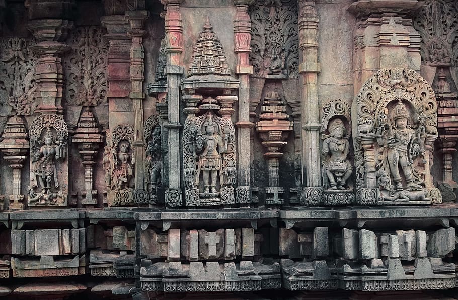 india, belur, chennakesava temple, historic, 1117ad, stonecarving
