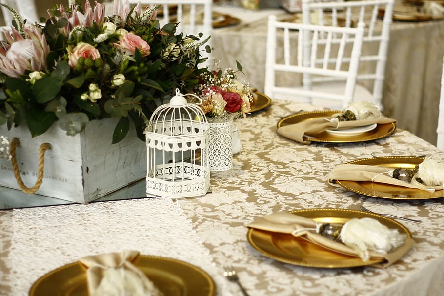 roses, breakfast, catering, table, birdcage, dining, restaurant HD wallpaper