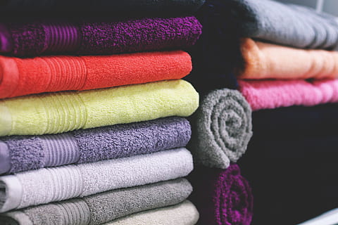 Bath Towels, various, bathroom, choice, variation, multi colored HD wallpaper