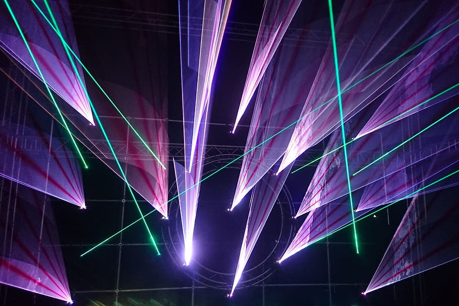 Laser Lights, various, abstract, music, illuminated, night, purple HD wallpaper