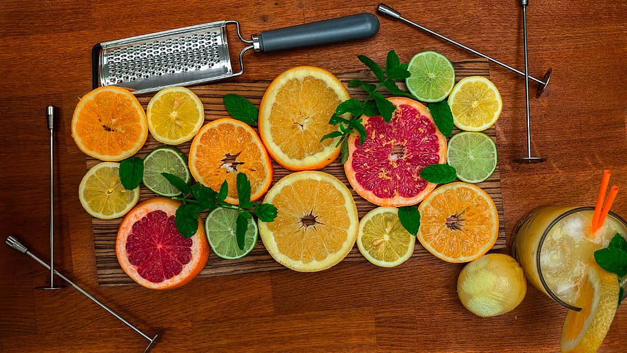 food, citrus fruit, plant, orange, lime, produce, grapefruit, HD wallpaper
