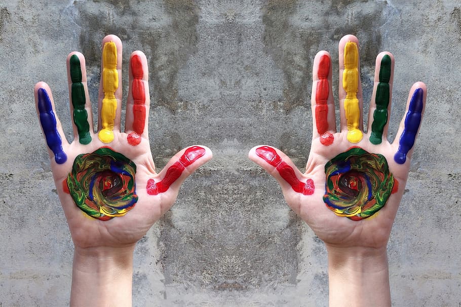 hands, rainbow, diversity, pride, paint, lgbt, gay, love, human hand HD wallpaper