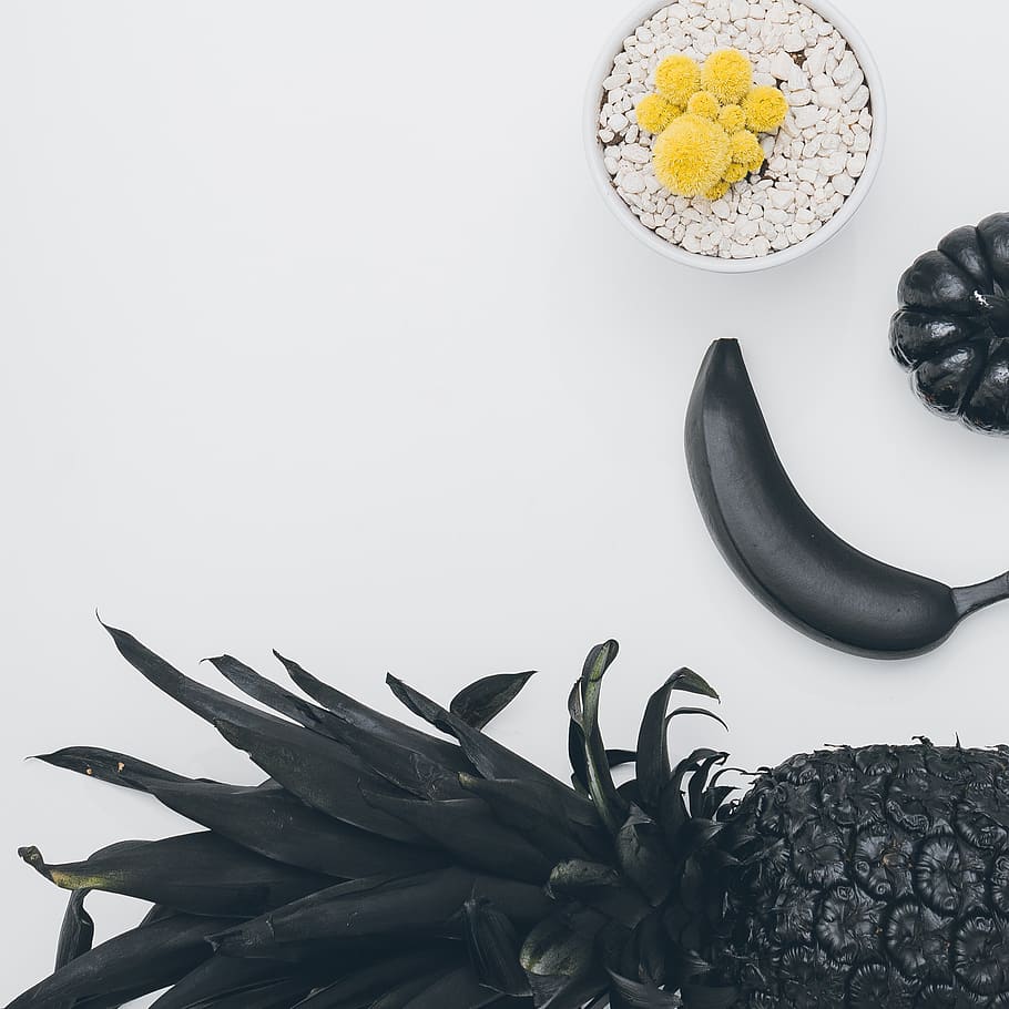 pineapple on white surface, plant, fruit, scott webb photography HD wallpaper