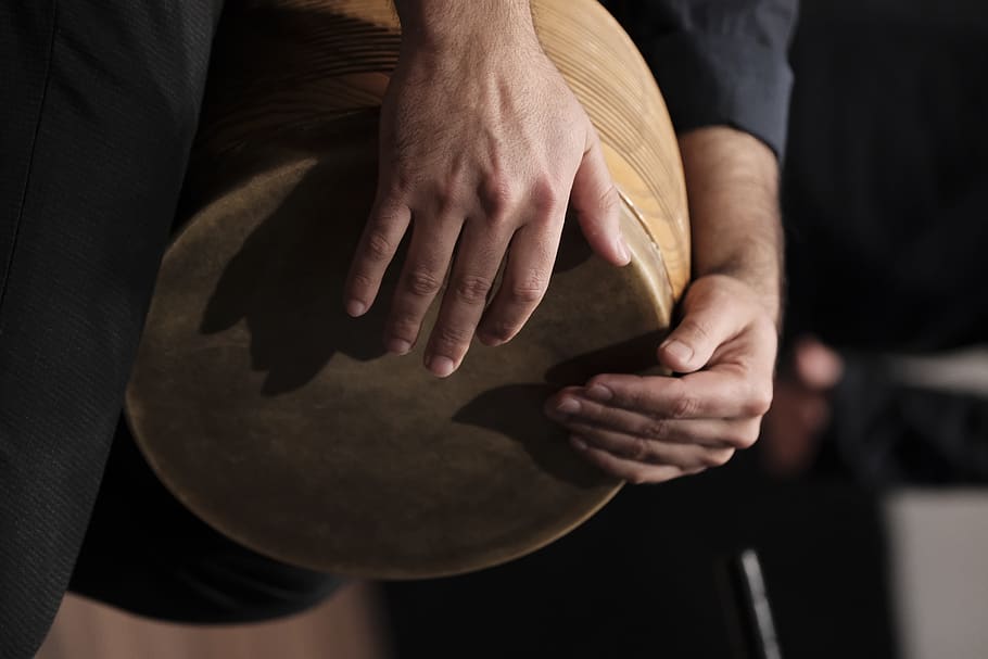person playing percussion instrument, hand, human hand, midsection HD wallpaper
