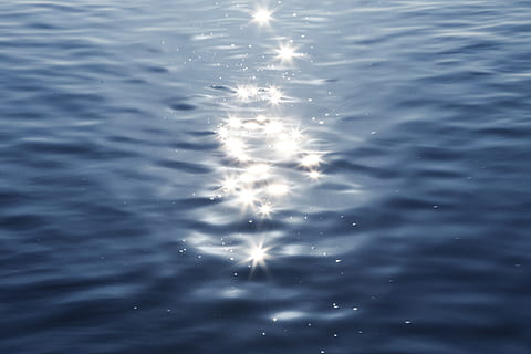 light reflection on blue water, flare, sunlight, outdoors, ripple HD wallpaper