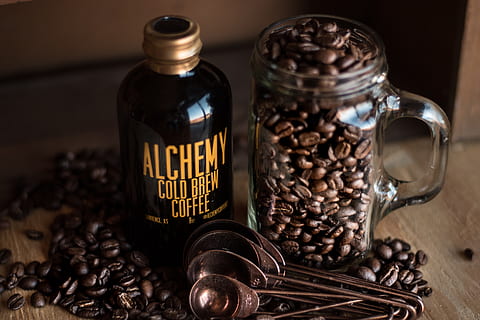 plant, coffee cup, vegetable, food, bean, jar, produce, alcohol HD wallpaper