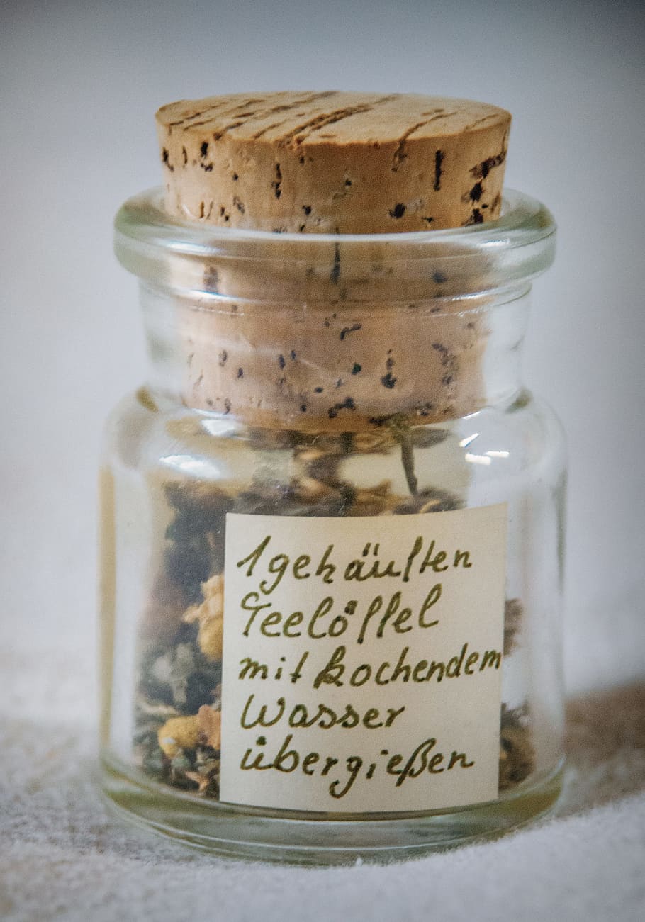Paper Inside Clear Glass Jar With Brown Cork, bottle, close-up HD wallpaper