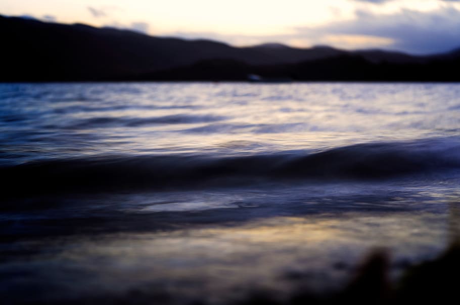 sea, ocean, water, wave, nature, sky, dark, cloud, blur, cloud - sky HD wallpaper