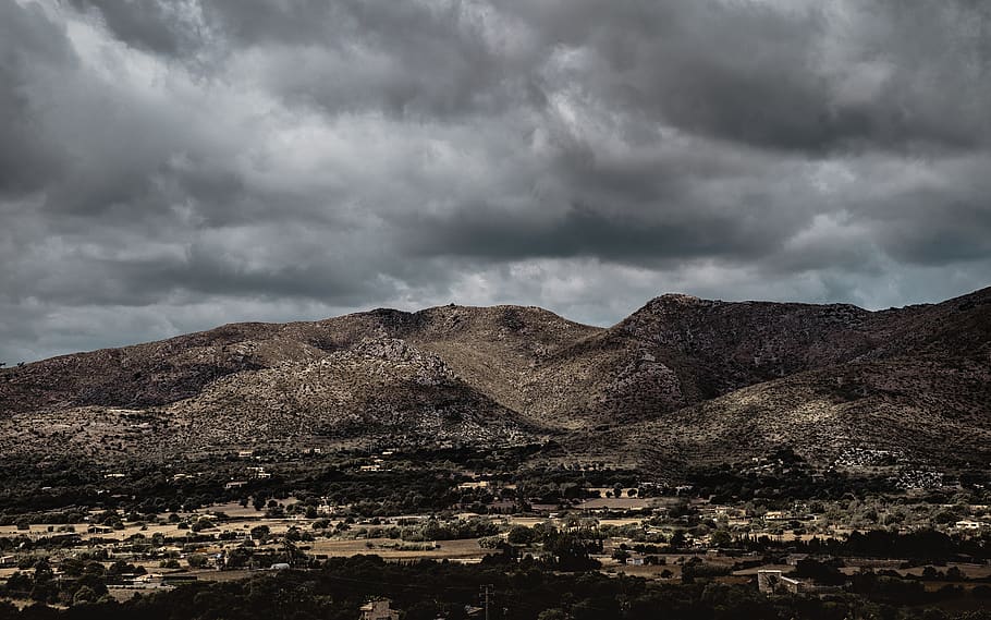 landscape, mountain, mallorca, sky, wallpaper, desktop background HD wallpaper