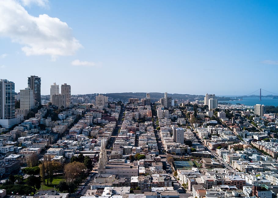 united states, san francisco, coit tower, golden, gate, buildings