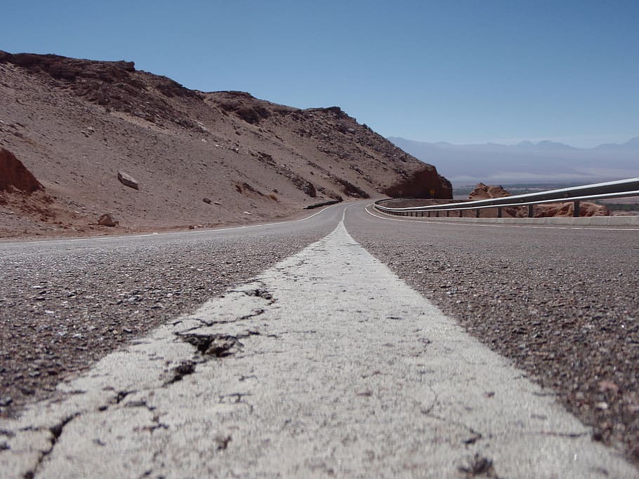 concrete road on the edge of mountain, chile, dirt road, gravel, HD wallpaper