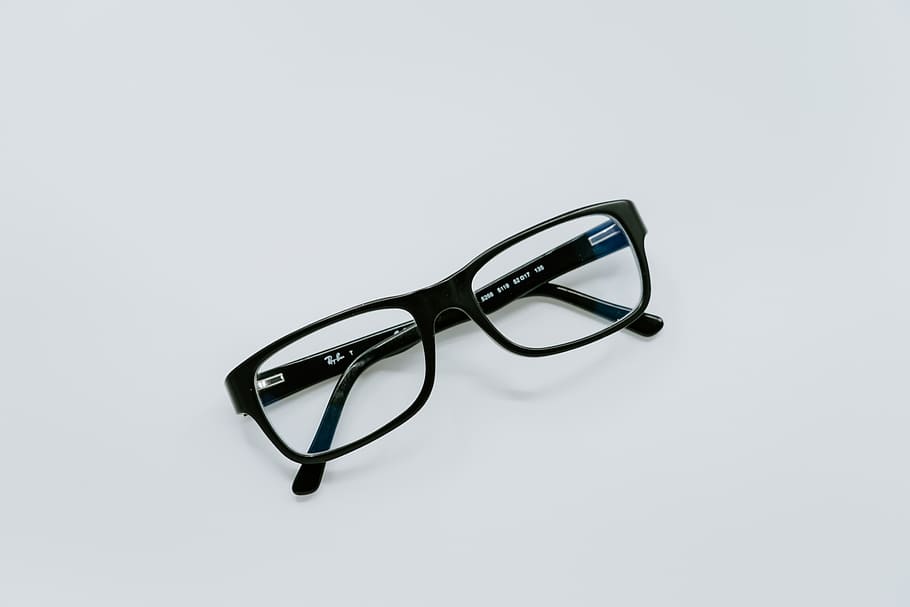 black-framed eyeglasses, studio shot, white background, indoors HD wallpaper