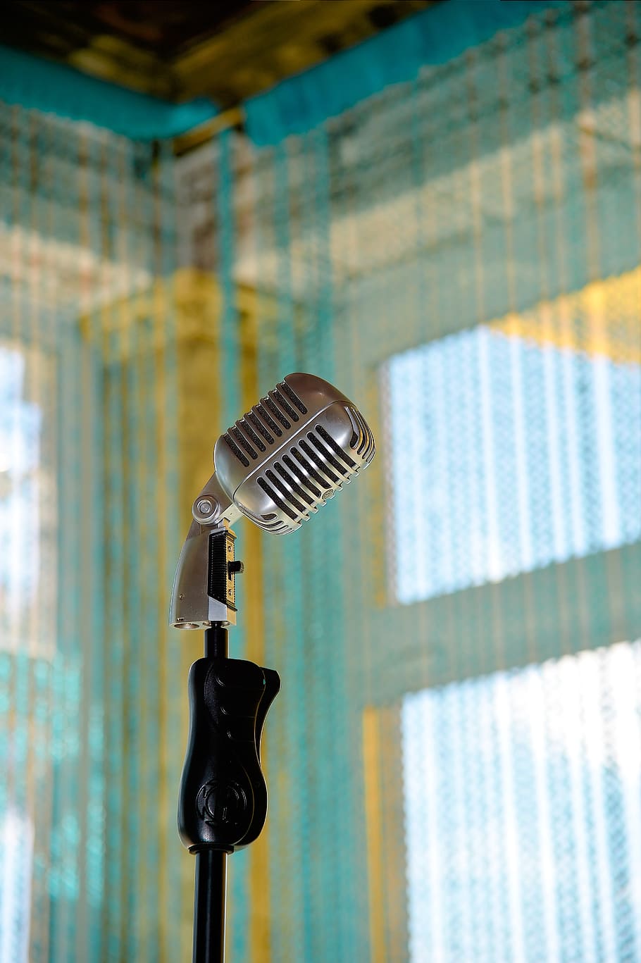 microphone, retro, old, equipment, vintage, rack, input device HD wallpaper