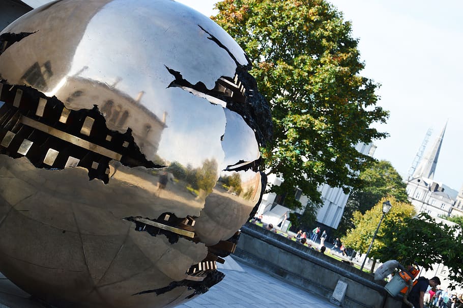 trinity college, dublin, sculpture, tree, nature, day, transportation HD wallpaper