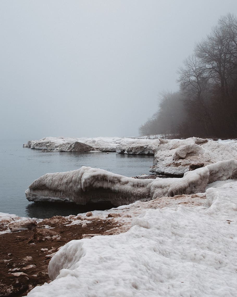 ice, lake, nature, background, water, beauty in nature, sea HD wallpaper