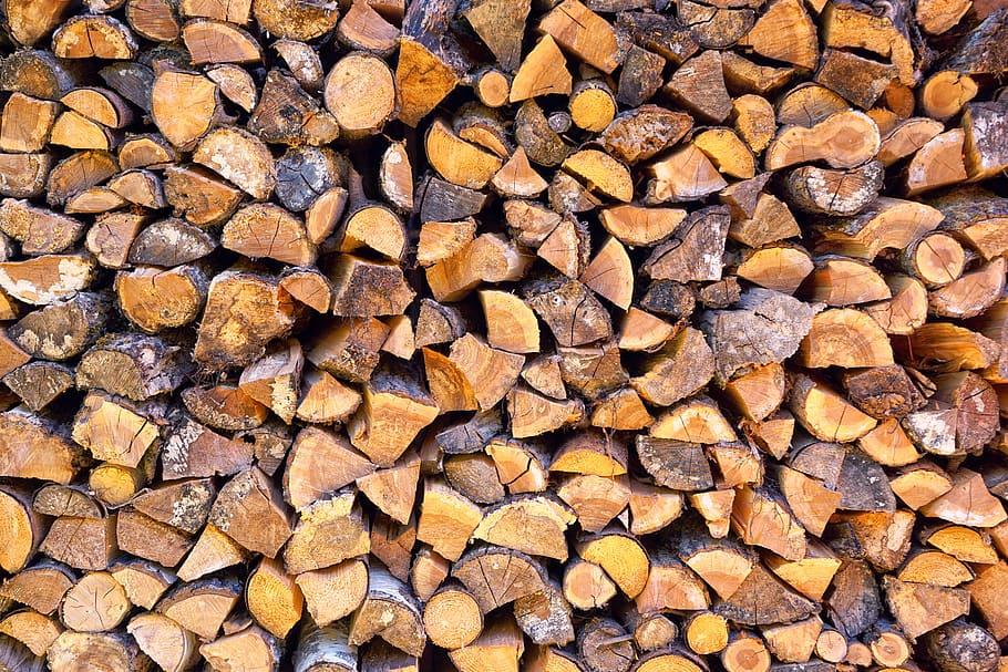 Firewood, logs, pile, stack, woodpile, large group of objects HD wallpaper
