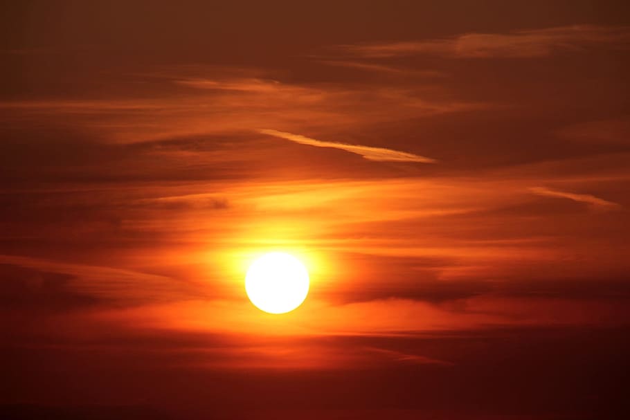 sunset, nature, eve, evening, dark, sky, cloud - sky, sunlight HD wallpaper