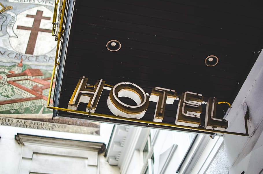 hotel signage, vienna, austria, building, traditional design HD wallpaper